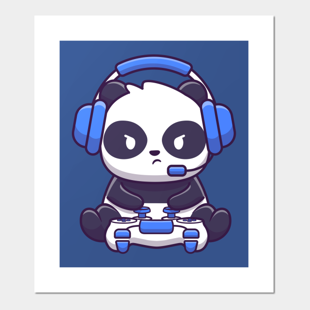 Cute Panda Gaming Panda Posters And Art Prints Teepublic 